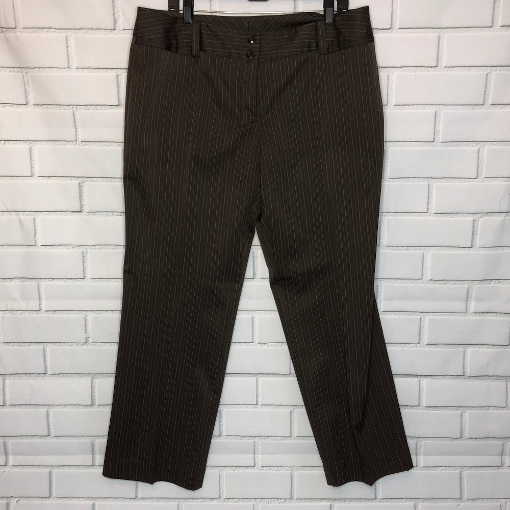 AB Studios Brown & Tan Striped Pants